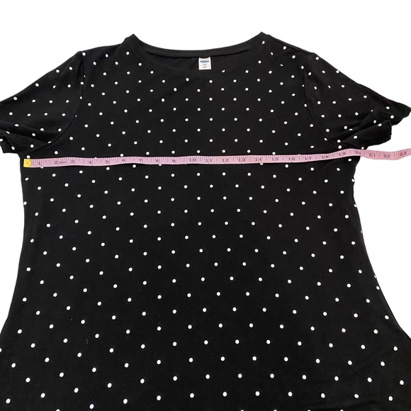 Old Navy Black & White Luxe Polka Dot Top, Size Large - Picture 6 of 10